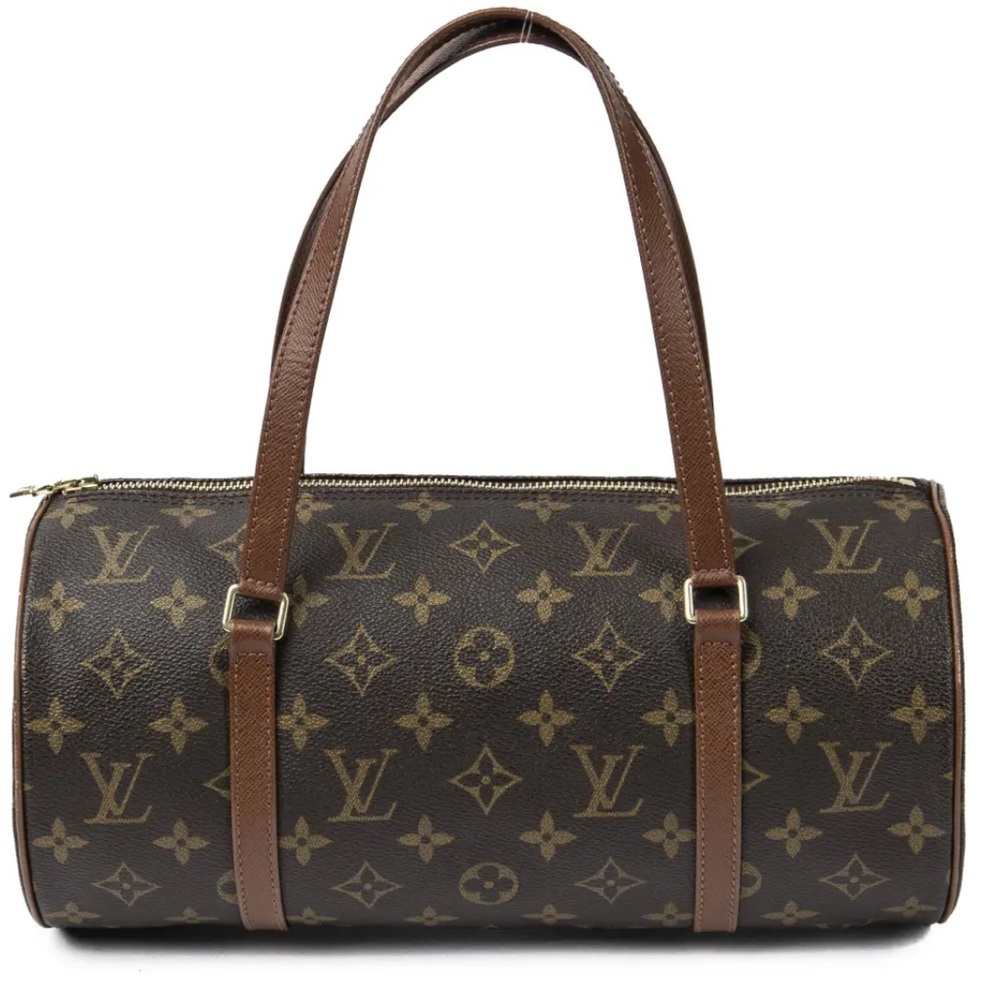 Louis Vuitton Brown Monogram Barrel Bag with Tan Straps